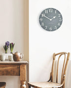 Arabic Clock Flax Blue