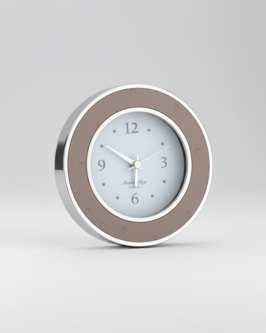 Blush Ostrich Silver Alarm Clock
