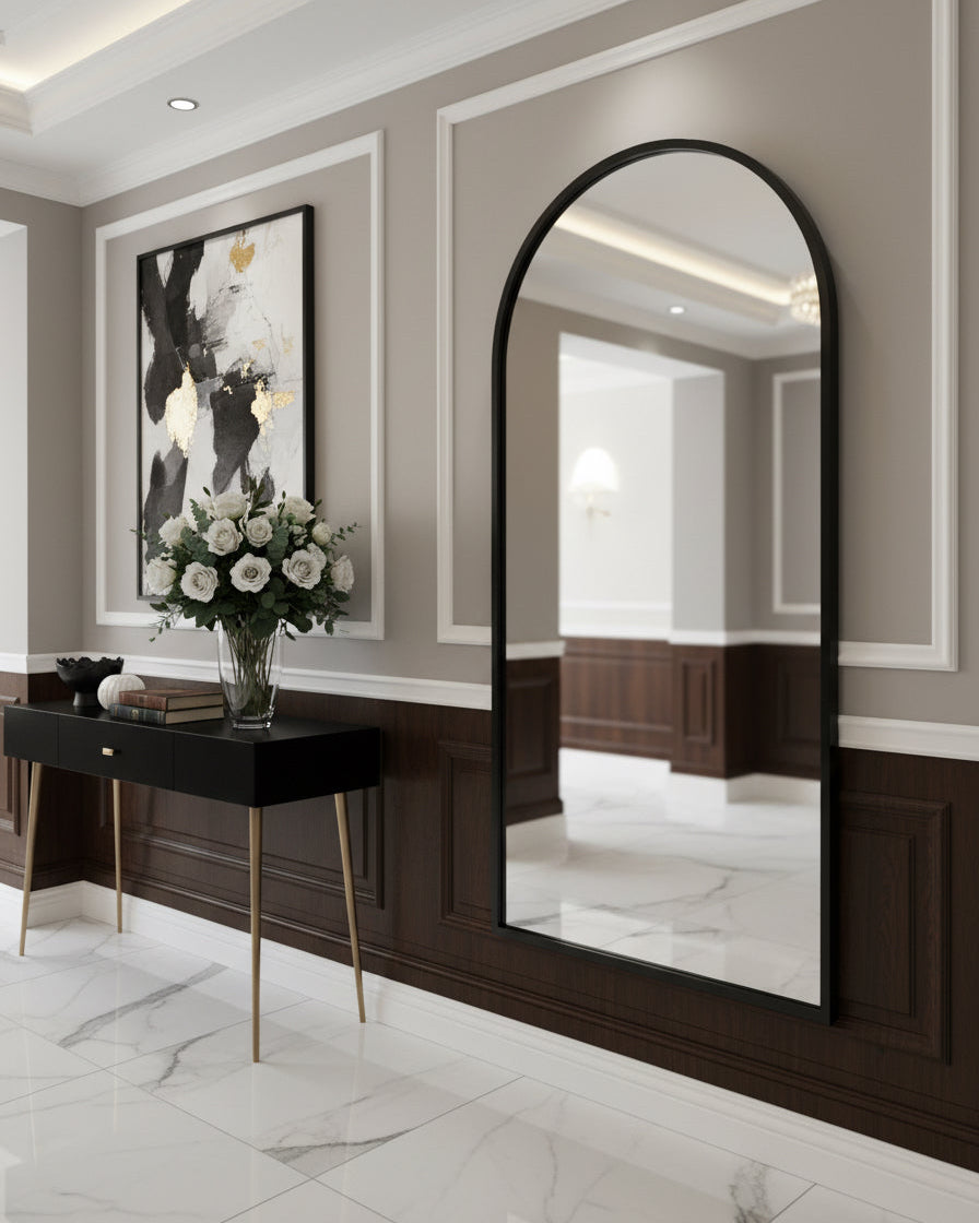 Full Length Arched Black Mirror