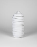 White Large Striped Vase