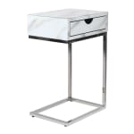 White Marble Effect top Side Table