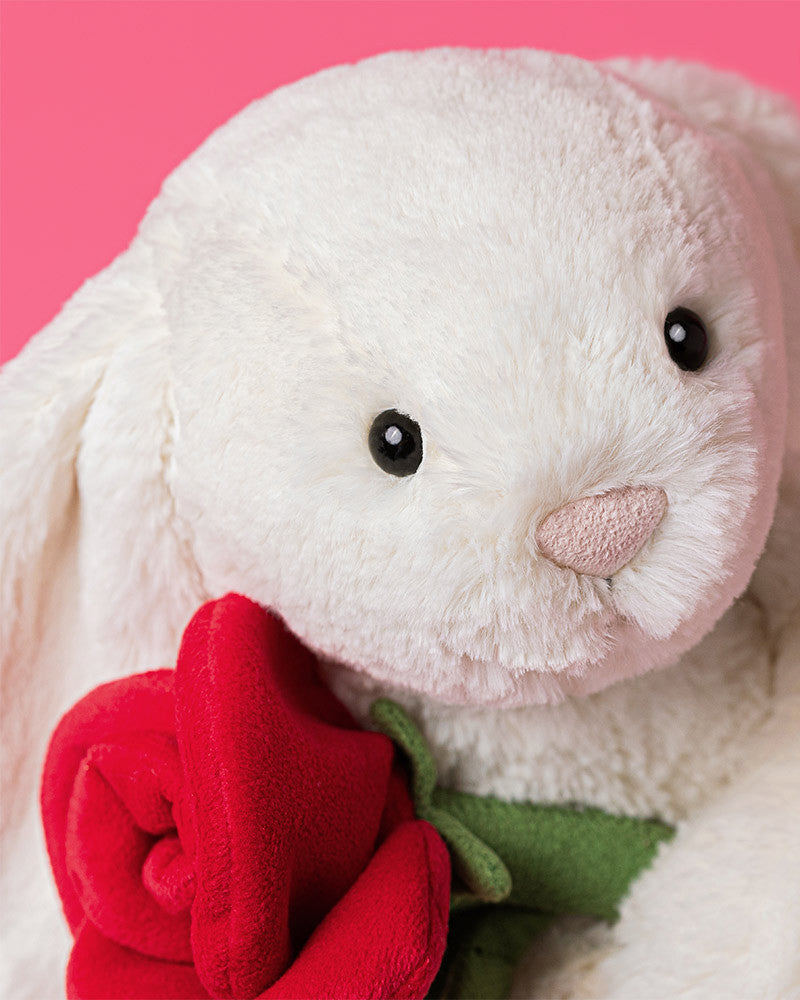 Cream Bunny With Rose