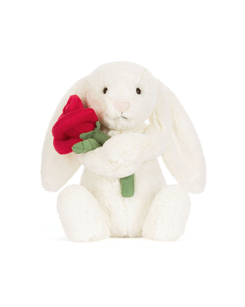 Cream Bunny With Rose