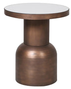 Metal Round Side Table With Mirror Top