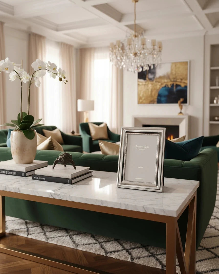 4x6 Beaded Silver Frame