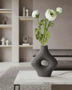 White Real Feel Ranunculus with Leaves