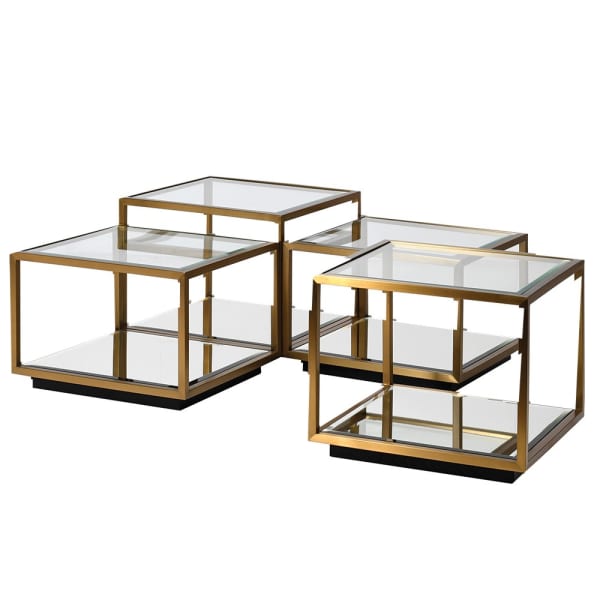 Glass Top Multi Level Modular Coffee Table
