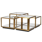 Glass Top Multi Level Modular Coffee Table