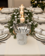 Deer & Star White Metal Bucket