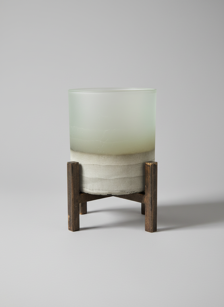 Medium Frosted Hurricane on Stand