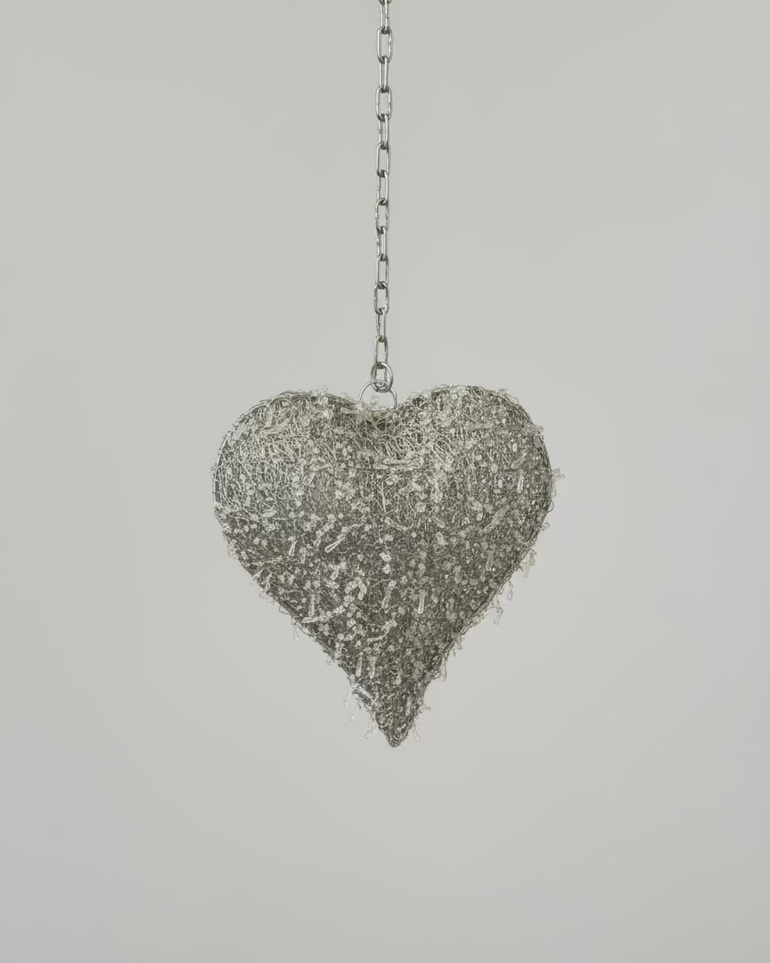 LED Beaded Hanging Heart