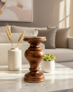 Rustic Bronze Distressed Candle Holder