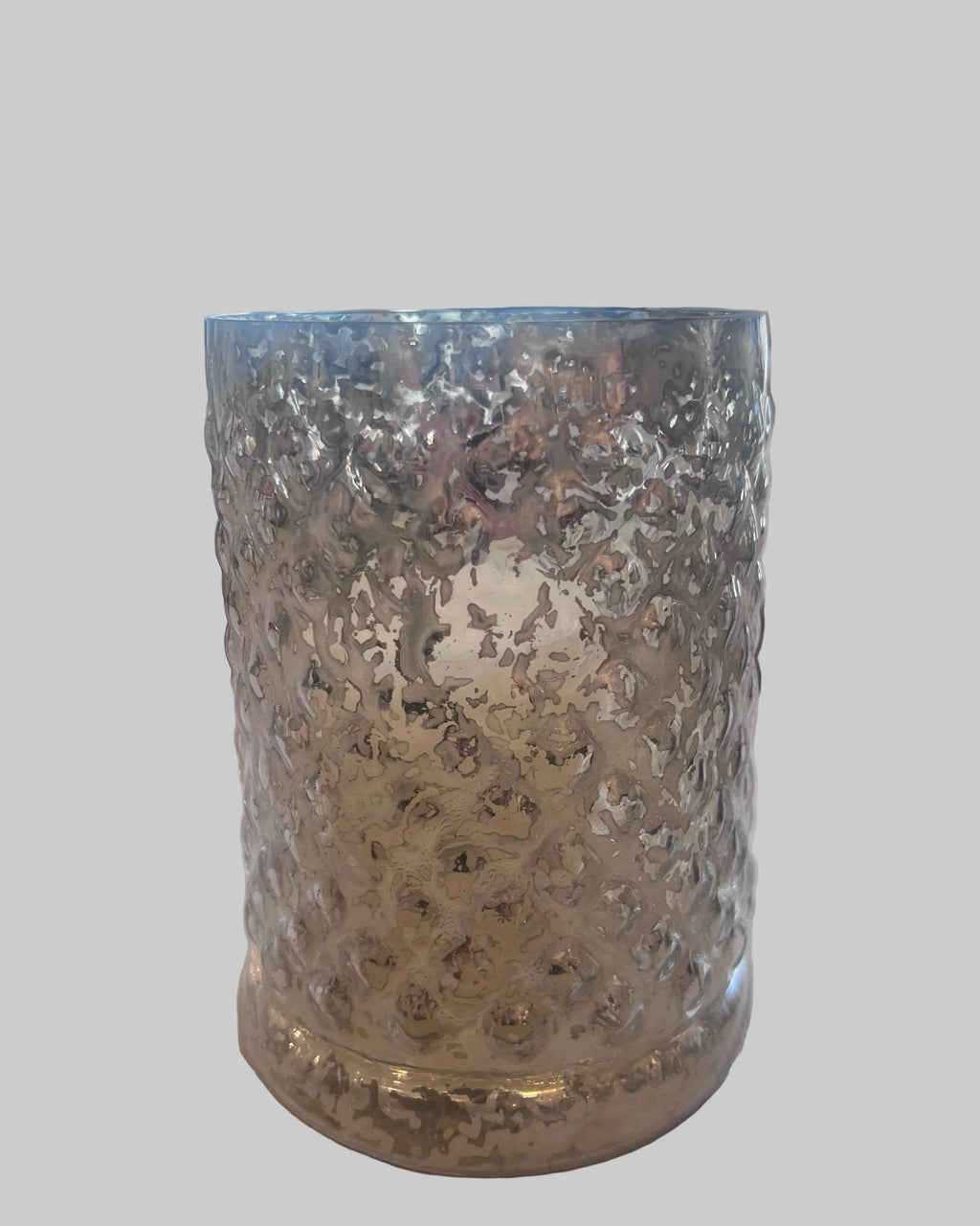 Distressed Gold Glass Hurricane