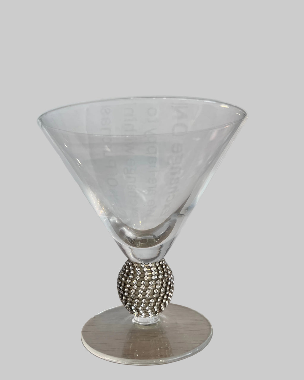 Silver Diamanté Ball Martini Glass