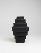Fabia Black Large Step Design Vase
