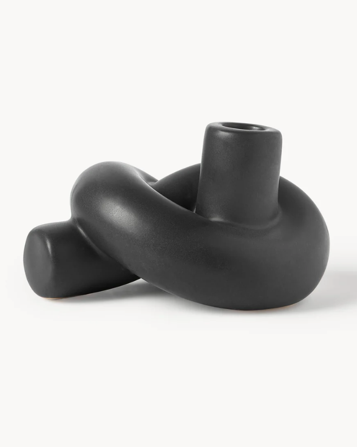 Grey Knot Candle Holder