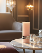 LB Thin Pink Pillar Candle