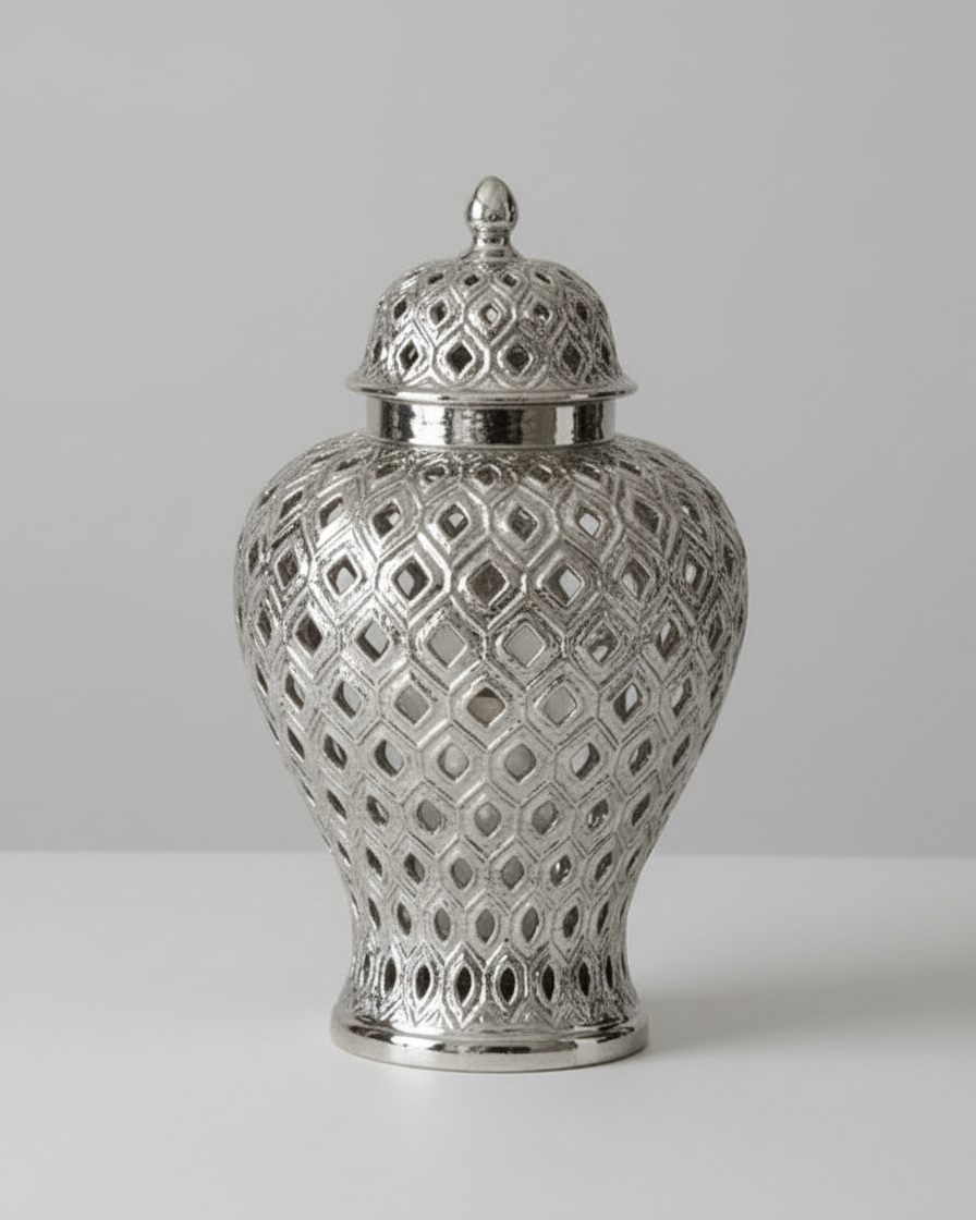 Small Silver Ginger Jar