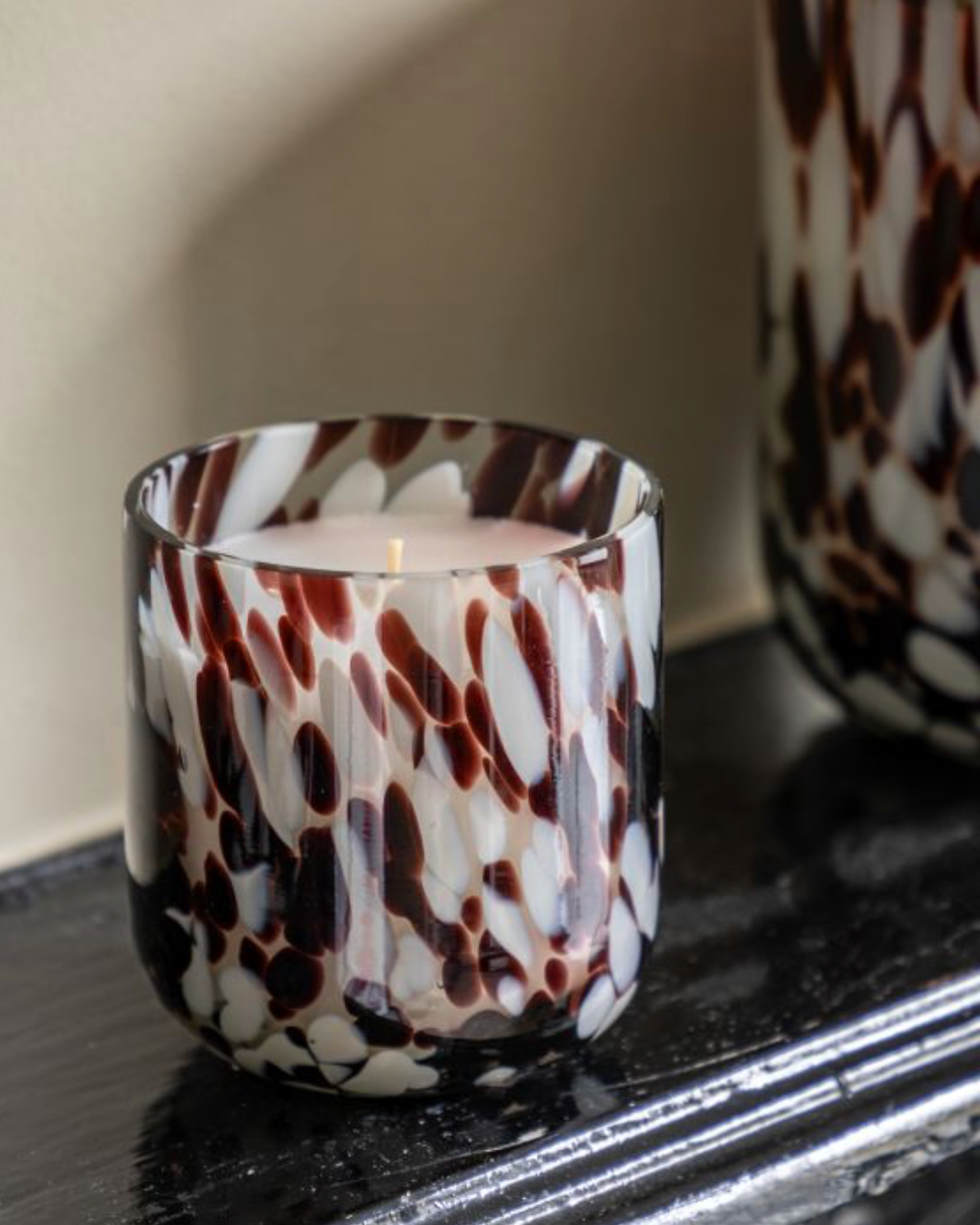 Sml Confetti Brown Candle