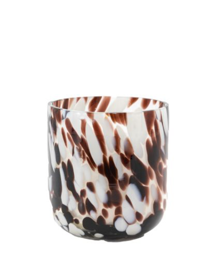 Sml Confetti Brown Candle