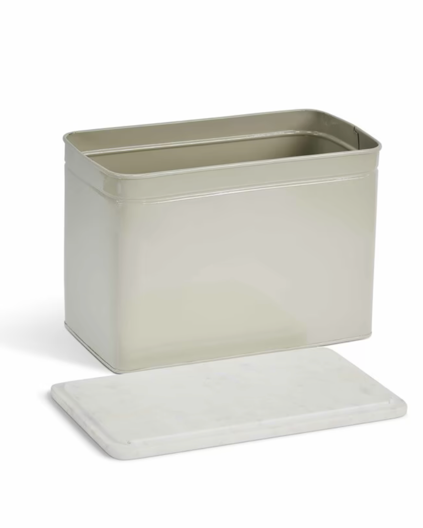 Brompton Marble Bread Bin - Steel,Clay