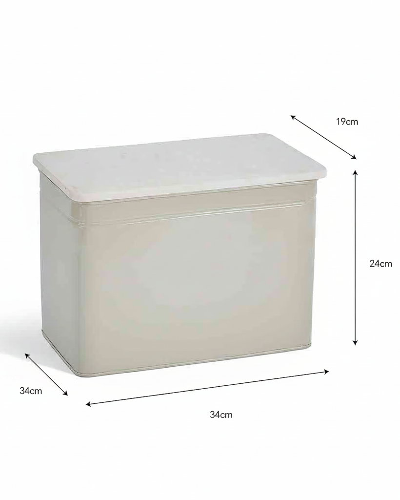 Brompton Marble Bread Bin - Steel,Clay