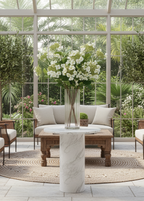 Cream Viburnum Spray with Leaves