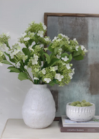 Cream Viburnum Spray with Leaves