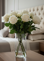 Pale Peach Vendela Rose Spray with Leaves