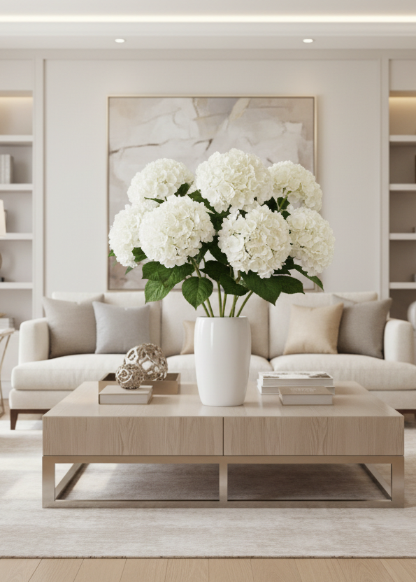 Real Touch White Hydrangea