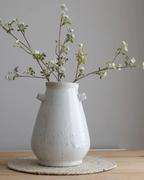 White Flower Stem With Leaves