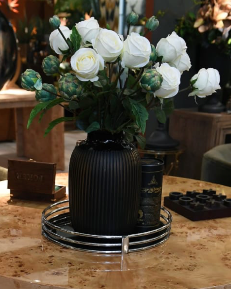 White Rose Vienna with Leaves