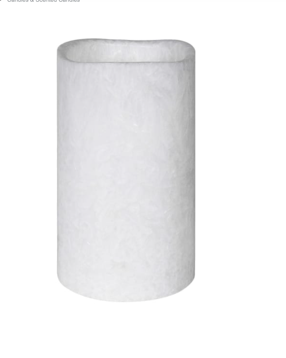 Large White Marble Effect LED Candle