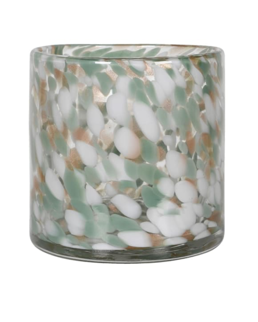 Pistachio Speckle Glass Hurricane