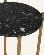 Black Faux Marble Top Side Table