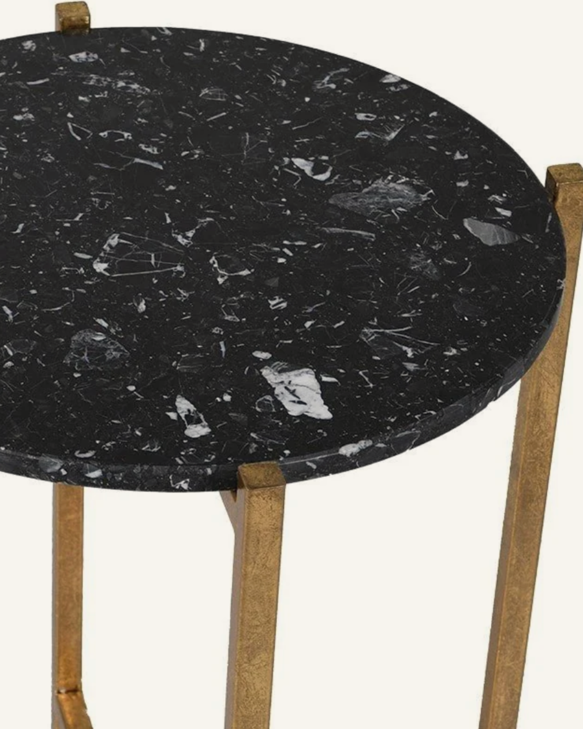 Black Faux Marble Top Side Table
