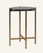 Black Faux Marble Top Side Table