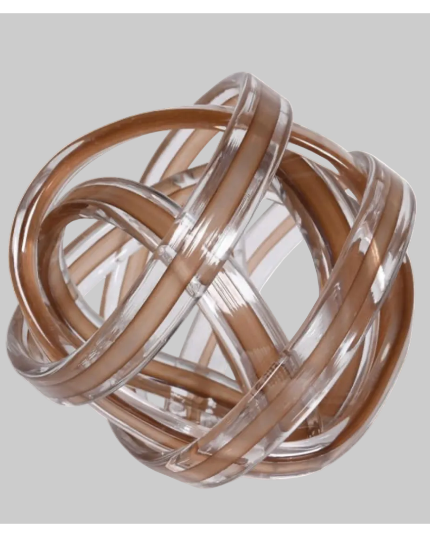 Twisted Brown Glass Knot Ornament