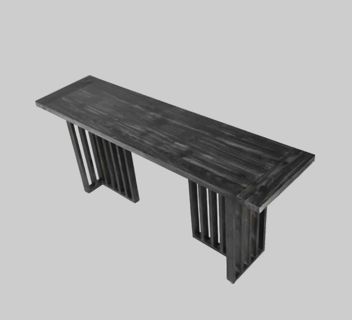 Fir Slatted Leg Console Table