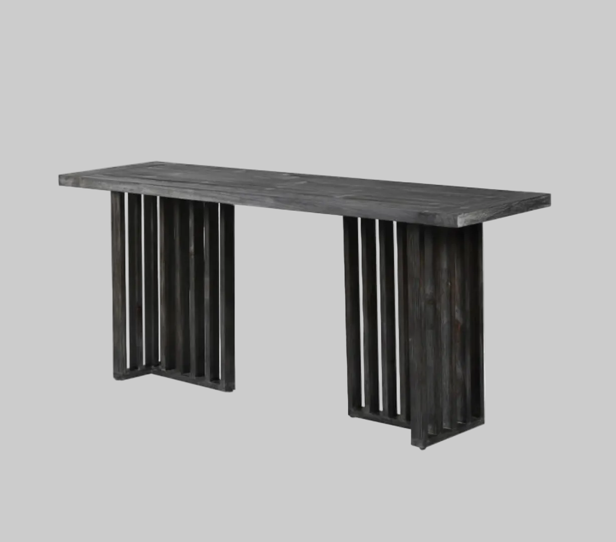 Fir Slatted Leg Console Table