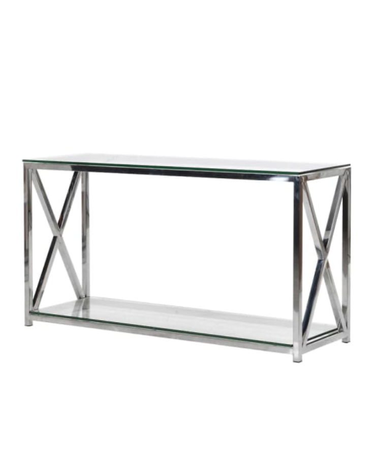 Sliver Glassed Top Console