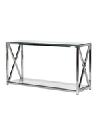 Sliver Glassed Top Console