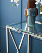 Sliver Glassed Top Console