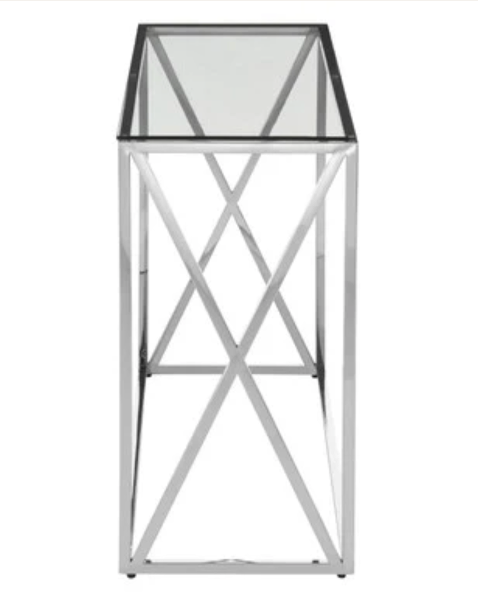 Sliver Glassed Top Console