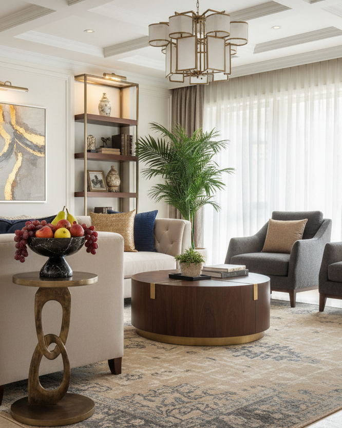 Burnish Pewter Link Side Table