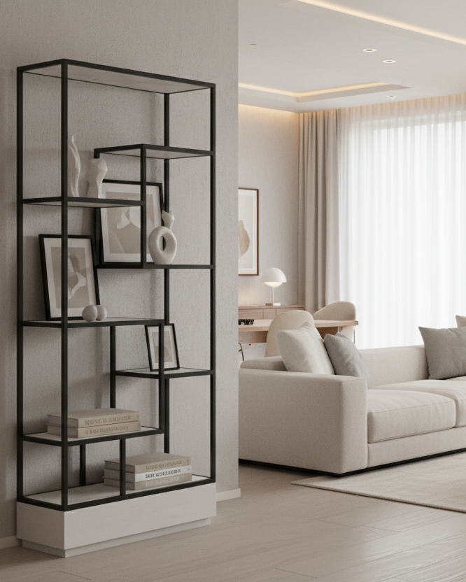 Aurora Squares Narrow Multi-shelf Display Unit