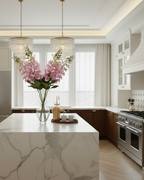 Pink Foxglove Spray With Leaves