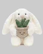 Cream Bunny With Plant