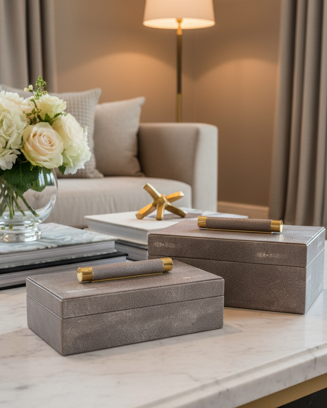 Faux Shagreen Boxes