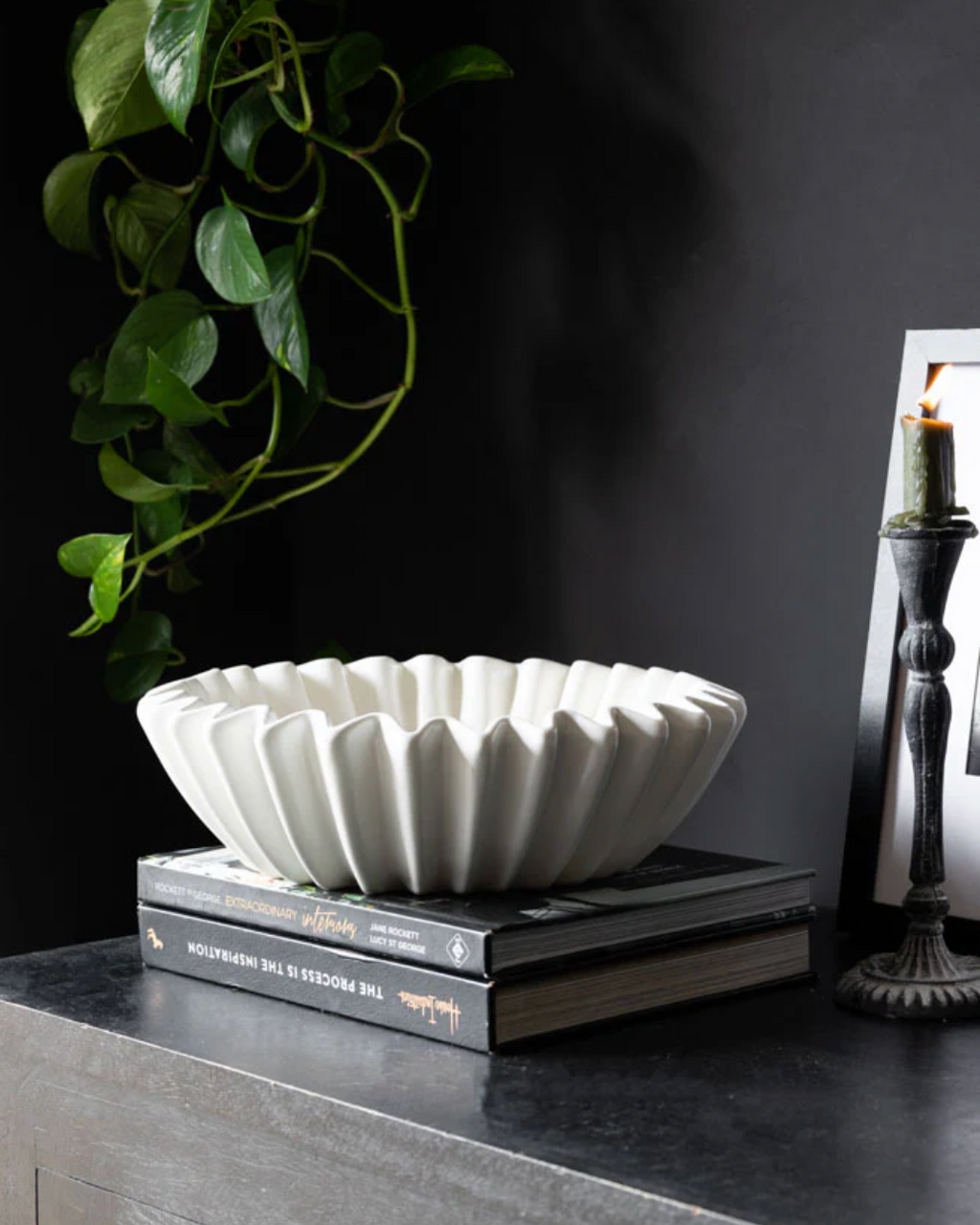 White Rippled Bowl